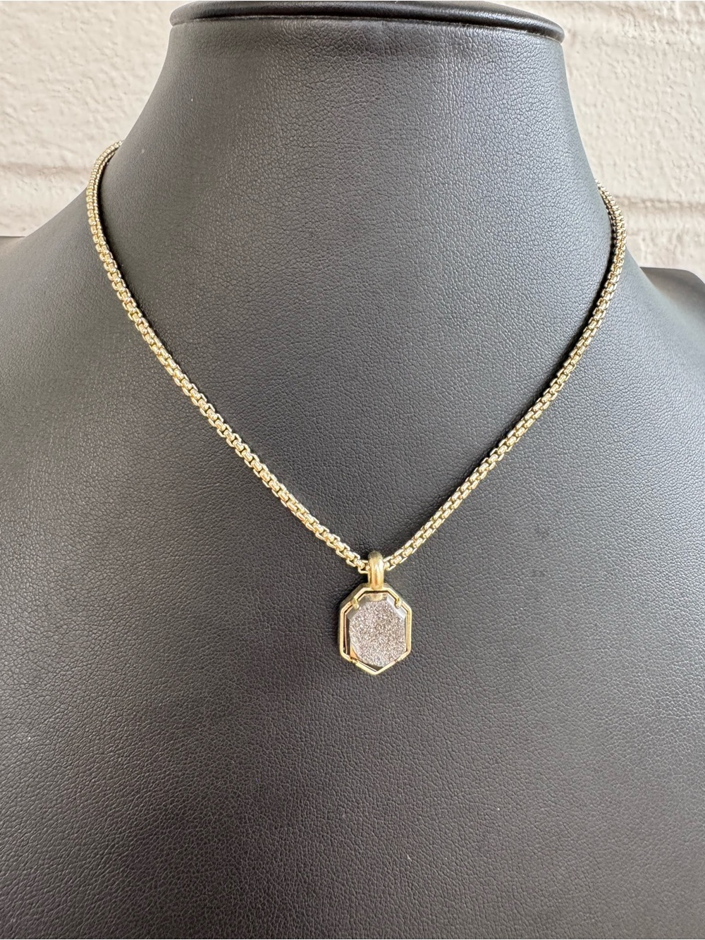 Kendra Scott Oliver Gold & Silver Drusy Pendant Necklace